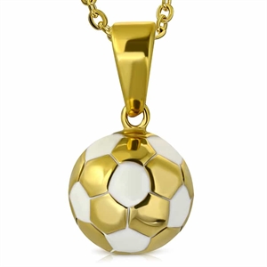 Ketting "Golden Football" Roestvrij staal. 