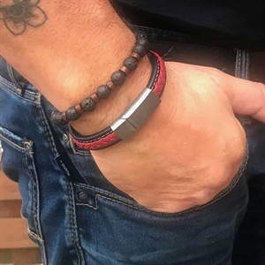FP Zwart/Rode Netri Armband
