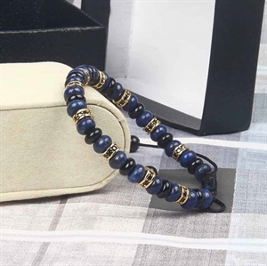 Blauwe Aila parel armband met Lapis parels