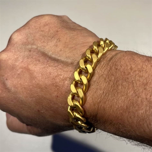 Matte gouden vierkante armband in roestvrij staal / 1,2 cm