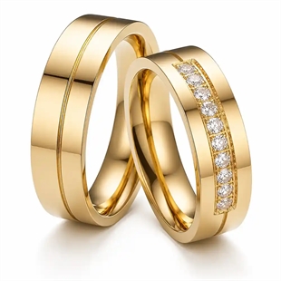 Hemelse IP gouden verlovingsring / trouwring