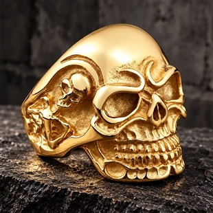 Teschio Oro – Vergulde skullring voor mannen