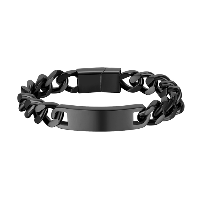 Zwart stalen armband voor mannen