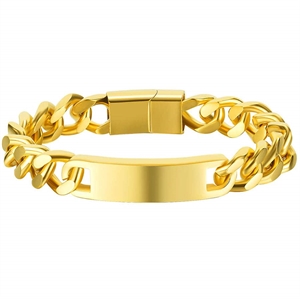 Gouden Nickey stalen armband met schakelketting.