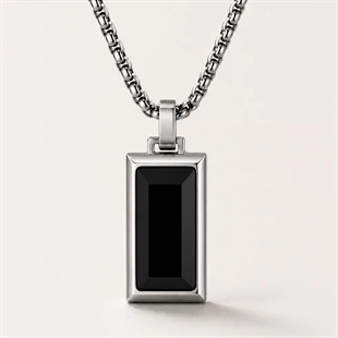 Atlas – herenketting met zwarte steen