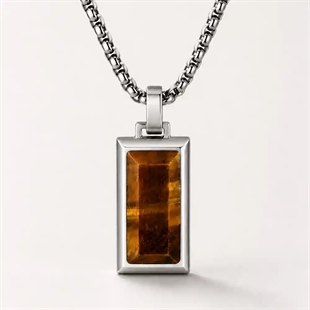 Atlas Tiger Eye – herenketting van roestvrij staal