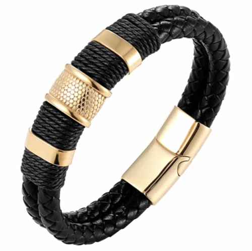 DB Gouden zwarte Crawe heren armband.