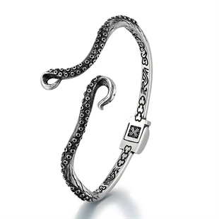 Octopus armband van mat roestvrij staal