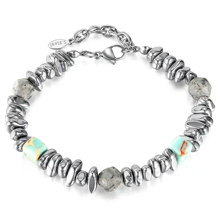 Tarz armband met hematiet en natuur
