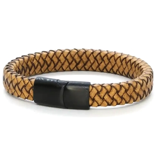 Oude leren Major armband bruin