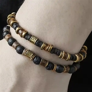 Lava Spirit – Herenarmband in lava- en natuurstenen 6mm