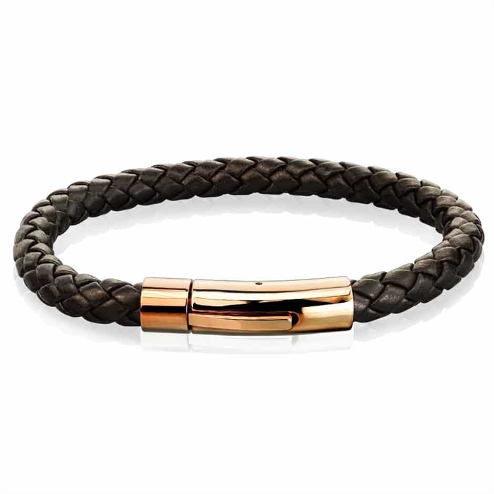 Bruine leren armband man