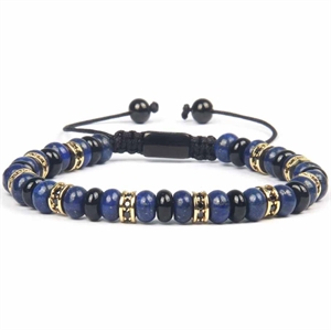 Blauwe Aila parel armband met Lapis parels