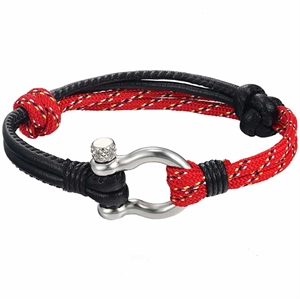 Zwart/Rode Sailorman Armband