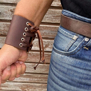 Bruine Rots Leren Armband