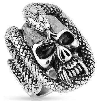 Biker ring met slang