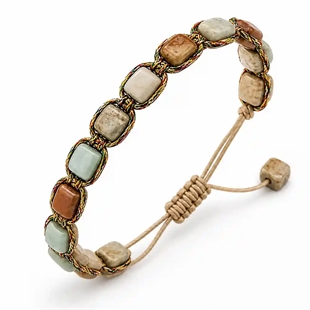 Boheme Nude Straight–Herenarmband met Natuursteen