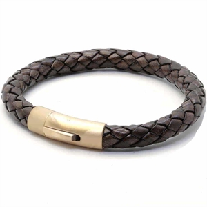 Rosè Mens Chart Leather Armband Rose/Bronze.