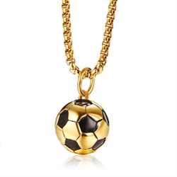 Ketting "Gouden Voetbal" Roestvrij staal.