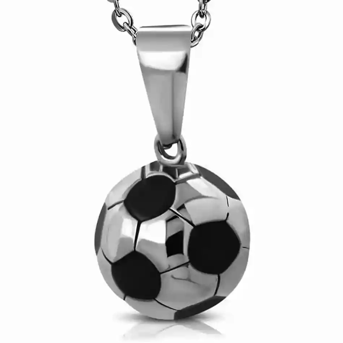 Voetbal in roestvrij staal zwart