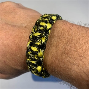 Geel/Zwart paracord armband 21 cm