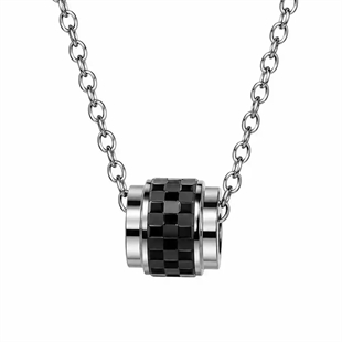 Antonio ketting zwart/edelstaal