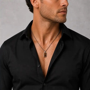Atlas Tiger Eye – herenketting van roestvrij staal
