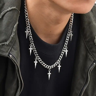 Dagger Chain Ketting van Roestvrij Staal – 6 mm / 50 cm