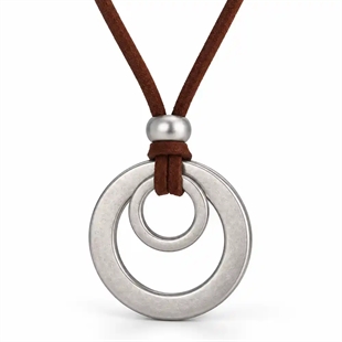 Cerchio – Herenketting met bruine leren koord