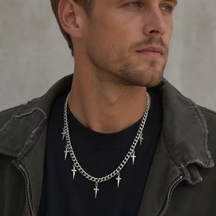 Dagger Chain Ketting van Roestvrij Staal – 6 mm / 50 cm