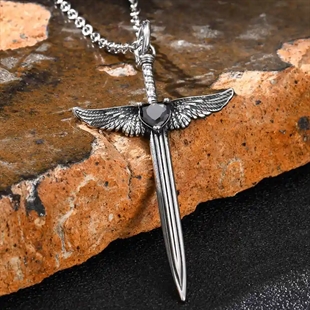 Vleugelzwaard Ketting in Roestvrij Staal