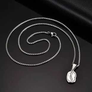 Ovaal herensieraad in roestvrij staal – 2.05x1.22 cm hanger