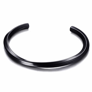 Bangle Schroef Armband in IP Blackcoat staal