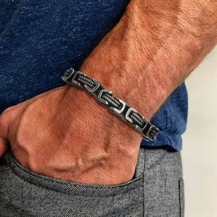 Geoxideerde Stalen Armband voor Mannen - 8 mm