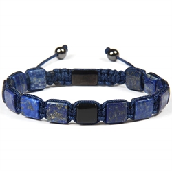 Lapis Blauwe lux armband macrame armband