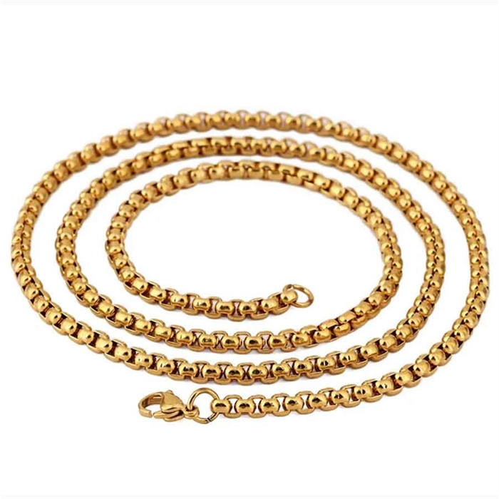 Leari herenketting IP. goud (waterbestendig) 49cm