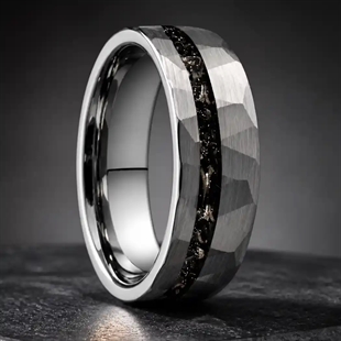Aurelio herenring in mat tungsten – 6 of 8 mm