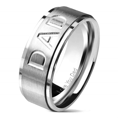 Pa\'s stalen ring "DAD"