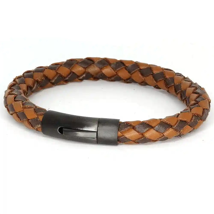 Leren armband Donkerbruin