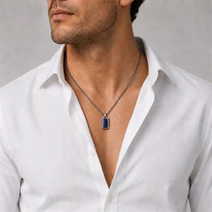 Atlas – herenketting met blauwe lapis-steen