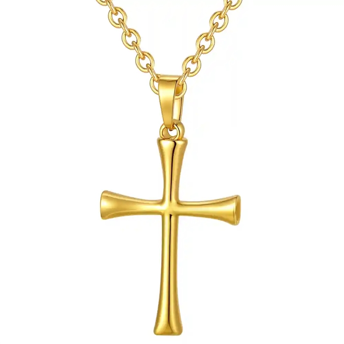 Golden Faith kruis ketting roestvrij staal