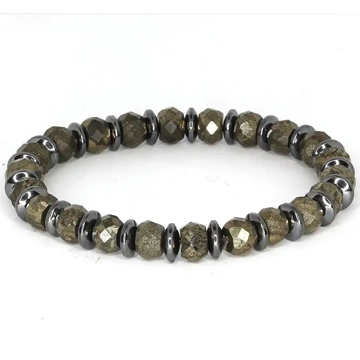 Exclusieve herenarmband in hematiet – 8 mm