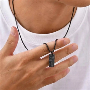 Auric Black Forge – Halsketting voor mannen in zwart staal