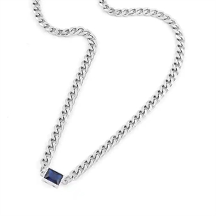 Link Steel CZ ketting in roestvrij staal voor mannen