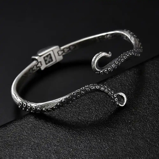 Octopus armband van mat roestvrij staal