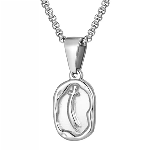 Ovaal herensieraad in roestvrij staal – 2.05x1.22 cm hanger