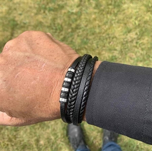 Nieuw Milano Staal - Leren armband