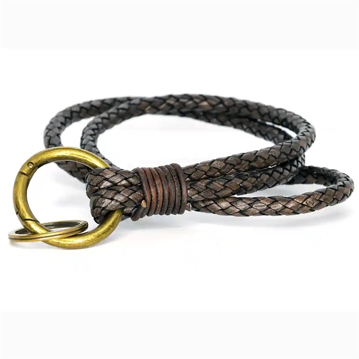 Zware bolo leren sleutelhanger "MOZ" Bruin