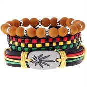 Leaf Cannabis 3-delige armband set 