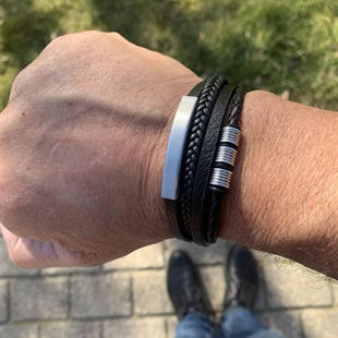 Kalaz armband in leer en staal